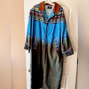 Colorful Denim Long Coat